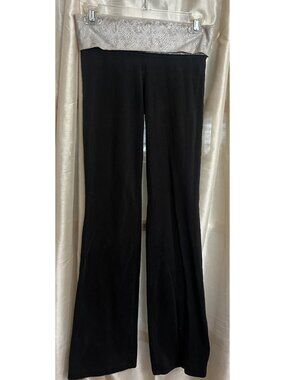 Vintage Fold Over Love Pink Yoga Pants Y2K Women Flare Leggings Silver XS.   R